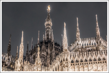 Duomo at Night 
Milan, Italy